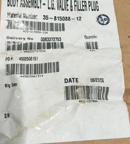 35-815088-12 BODY ASSEMBLY -LG VALVE FILLER PLUG