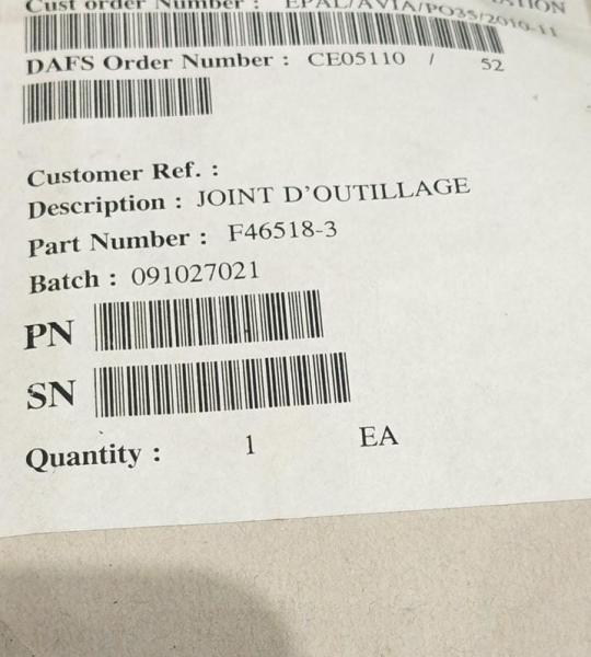 F46518-3 JOINT D OUTILLAGE